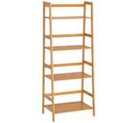 HOMCOM Estantería Escalera de Bambú 4 Niveles 48x30x119cm Librería Escalera Organizador Zapatero para Baño Salón Diseño Elegante Aosom España