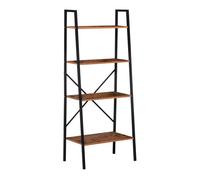 HomCom Estantería de Escalera Moderna con 4 Estantes Librería Escalonada de Pie para Baño Salón 60x35x145cm Diseño Elegante Aosom España