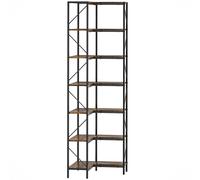 HOMCOM Estantería de Esquina de 7 Niveles Industrial con Estantes de Almacenamiento, 60x60x198 cm, Marrón Rústico