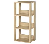 Homcom - Estantería de madera con 3 estantes, Estanterias Almacenaje, diseño antivuelco, patas antideslizantes, 40 x 29,2 x 87,9 cm