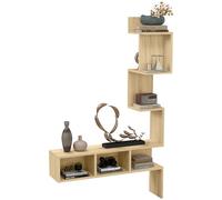 HOMCOM Estantería de madera MDF con estantes abiertos, Estanterias Almacenaje para salón y dormitorio, 80 x 20 x 128,5 cm, color roble