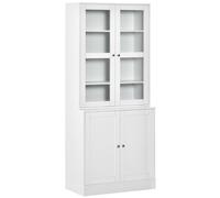 HOMCOM Estantería de Pared con 2 Estantes 76x40x178,5 cm Blanco Aosom España