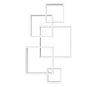 HOMCOM Estantería de Pared con 5 Cubos Estante Flotante de Madera para Salón Estilo Moderno 49,5x10,2x86 cm Blanco Aosom España