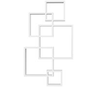 HOMCOM Estantería de Pared con 5 Cubos para Salón Dormitorio 49,5x10,2x86 cm White 49.5x10.2x86 cm