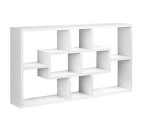 HOMCOM - Estantería de Pared con 8 Cubos, 85 x 14,5 x 47,5 cm, Color Blanco