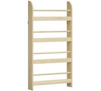 HOMCOM Estantería de Pared de Libros con 4 Estantes Librería Infantil para Hogar Oficina Carga 30kg 59x12x113cm Natural