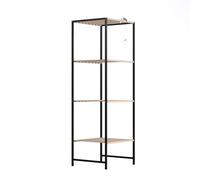 HOMCOM Estantería de pie estantería de baño de bambú y acero, con 4 baldas, estantería de 4 niveles, 36,5 x 33 x 110 cm, Natural Aosom España