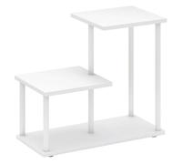 HOMCOM Estantería Efecto Madera Estantería Librería de 3 Niveles Estilo Moderna con Estructura de Metal Estante de Almacenamiento para Escritorio Oficina Cocina 40x20x34,5 cm Blanco