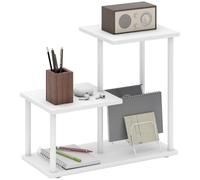 HOMCOM Estantería Efecto Madera Librería de 3 Niveles 40x20x34,5 cm Blanco | Estilo Moderna, Estructura de Metal, Estante de Almacenamiento, para Escritorio Oficina Cocina