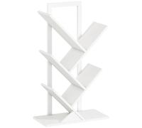 HOMCOM Estantería en Forma de Árbol con 5 Estantes y Sistema Antivuelco para Salón Dormitorio 50x24x82 cm Blanco