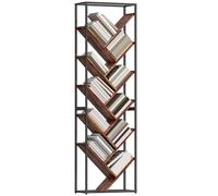 HOMCOM Estantería en Forma de árbol, estantería de pie de 10 Niveles, estantería Industrial Alta para salón, Oficina en casa, Dormitorio, marrón rústico y Negro