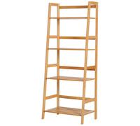 HOMCOM Estantería de Bambú 4 Niveles Librería Escalera Organizador Zapatero para Baño Salón 48x30x119cm Diseño Elegante Aosom España