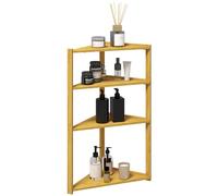 HOMCOM - Estantería esquinera de bambú de 4 Niveles estantes de Almacenamiento en Patas para Cuarto de baño, Cocina Dim. 37 x 34 x 79,5 cm. Natural