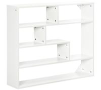 HOMCOM Estantería Flotante de Pared con 7 Compartimentos Abiertos Diseño Moderno para Salón Dormitorio 94x19,5x80 cm Blanco Aosom España