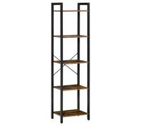 HOMCOM Estantería Industrial de 5 Niveles Estantería Librería de Almacenaje con Marco de Acero 40x30x154 cm Marrón Rústico Aosom España
