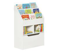 HOMCOM Estantería Infantil de Madera 3 Compartimentos 60x29,9x90 cm Blanco