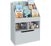 HOMCOM Estantería Infantil de Madera 3 Compartimentos 60x29,9x90 cm Gris