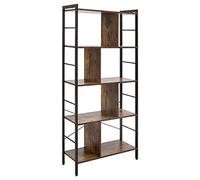 HOMCOM Estantería Librería 4 Niveles 74x30x157,5 cm Marrón Rústico