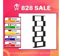 HOMCOM Estanteria Libreria 6 Estantes Madera Forma S 80x24x191 cm Estantes PVC