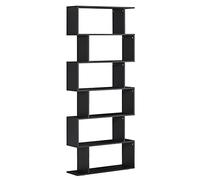 HOMCOM Estanteria Libreria 6 Estantes Madera Forma S 80x24x191 cm Negro