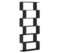 HOMCOM Estanteria Libreria 6 Estantes Madera Forma S 80x24x191 cm Estantes PVC