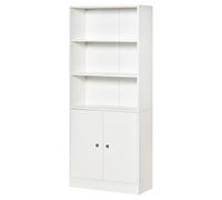 HOMCOM Estantería Librería con 1 Armario Almacenaje 70x29,5x167 cm Blanco