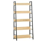 HOMCOM Estantería Librería de 5 Niveles para Libros 70x35x149,5 cm Natural