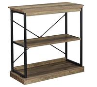 HOMCOM Estantería librería de estilo industrial, mueble multiusos de madera marrón y metal negro, 80 x 36 x 81,3 cm