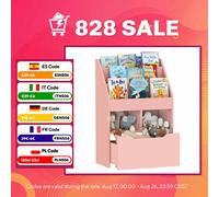 Homcom - Estantería infantil almacenamiento Rosa