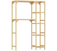 HOMCOM Estantería para Lavadora de Bambú Mueble para Lavadora o Inodoro con Estantes Reversibles y Ajustables Madera Natural Aosom España