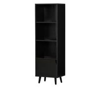 HOMCOM Estantería para Libros con 3 Estantes Abiertos y Cajón Librería Moderno para Almacenamiento Juguetes CDs Plantas 40x30x129,5 cm Negro
