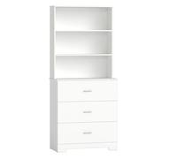 HOMCOM Estantería para Libros de 6 Niveles, Librería con 3 Cajones, 3 Estantes Abiertos, Armario Alto para Salón, Estudio, Oficina, 79x39,5x182,2 cm, Blanco