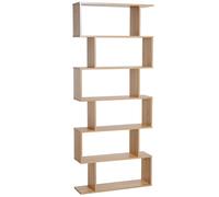 HOMCOM Estantería para Libros Moderna Librería con 6 Estantes para Comedor Salón Estudio 80x23x192 cm Roble Aosom España
