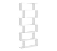 HOMCOM Biblioteca, Librería de 6 Niveles, 80x23x192 cm, Estantería para Libros, Estantería Moderna para Salón, Dormitorio, Estudio, Oficina, Blanco