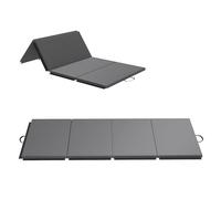 HOMCOM Esterilla de gimnasia plegable, colchoneta de fitness gruesa de 5 cm y antideslizante, alfombra de gimnasio ahorra espacio con asa para yoga y pilates, 240 x 120 cm, gris