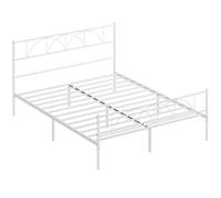 HOMCOM Estructura de Cama 160x200 cm con Cabecero Soporte de Listones de Acero Almacenamiento Bajo la Cama