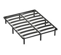 HOMCOM Estructura de Cama 160x200 cm con Marco de Acero Láminas de Álamo y Espacio de Almacenamiento Carga 350 kg Negro