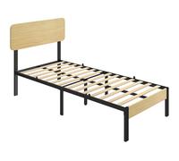 HOMCOM Estructura de cama 90 x 200 cm con cabecero y piecero, cama plataforma, base de colchón con espacio de almacenamiento bajo la cama