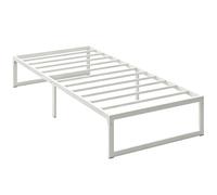HOMCOM Estructura de cama con almacenaje y somier de lamas de acero, 32,5 cm de altura, silencioso, 200 x 90 cm, Blanco