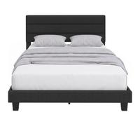 HOMCOM Estructura de Cama Doble 160x200 cm cabecero Ajustable Negro