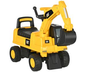 HOMCOM Excavador Correpasillos con Licencia Caterpillar para Niños con Pala Delantera y Bocina 85x27,5x47,5 cm Amarillo Aosom España