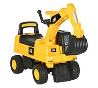 HOMCOM Excavadora con Licencia Caterpillar Excavadora Correpasillos para Niños de 12-36 Meses con Asiento de Almacenamiento Pala Delantera y Bocina Carga 25 kg 85x27,5x47,5 cm Amarillo