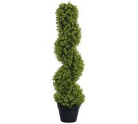 HOMCOM Falsa Planta de Eucalipto en Espiral, Planta Artificial con Maceta Incluida Resistente a los UV, Decoración Interior y Exterior, Altura 90 cm, Verde
