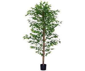 HOMCOM Ficus Artificial con Troncos Naturales con Maceta 180 cm Verde