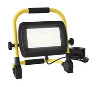 HOMCOM Foco LED con Cabezas y Soporte Ajustables 50 W 4250 Lúmenes IP65 6500K Foco Proyector Led Resistente a la Intemperie Portátil con Asa para Interior y Exterior Amarillo y Negro