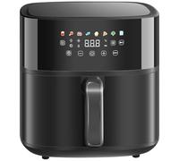 HOMCOM Freidora de Aire 8 L Air Fryer 1700 W Circulación de Aire Caliente a 360° Temperatura Regulable 80-200°C 8 Programas Panel Táctil Temporizador Negro