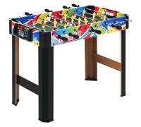 HOMCOM Futbolín Clásico con 2 Balones y 2 Marcadores, Mesa de Juego de MDF, Acero Inoxidable y Plástico, 86,5x43,5x63 cm, Multicolor
