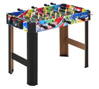 HOMCOM Futbolín con 2 Marcadores, en Madera, Acero Inoxidable y Plástico, 86.5x43.5x63 cm, Multicolor