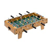 HOMCOM Futbolín de Mesa de Madera para +6 Años con 6 Varillas 2 Marcadores de Puntos y 18 Jugadores 69x36,5x22cm Natural Aosom España