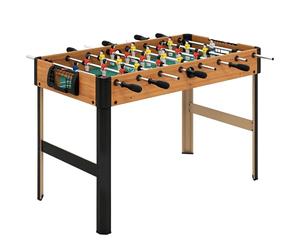 HOMCOM Futbolín para Niños de 7+ Años Futbolín Infantil de Madera 118x104x69 cm con 2 Bolas 8 Asas 2 Marcadores 22 Jugadores para Familias Fiestas Negro